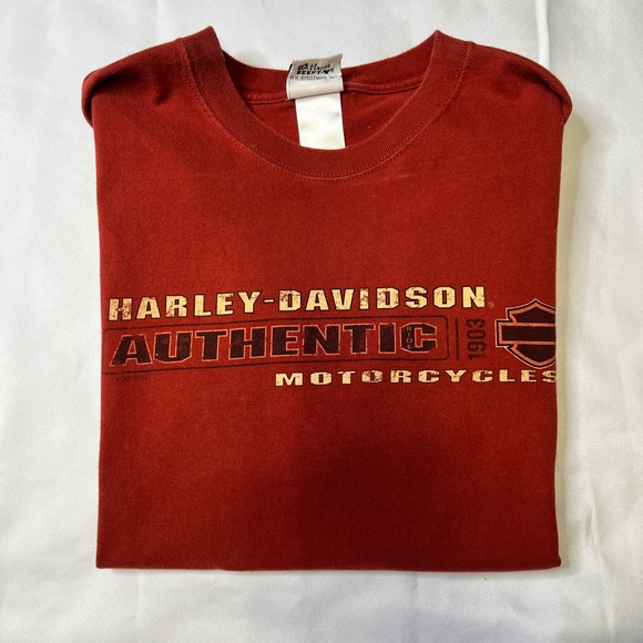 Harley Davidson Burnt Orange T-shirt Ohio Used Size Large - Picture 2 of 5